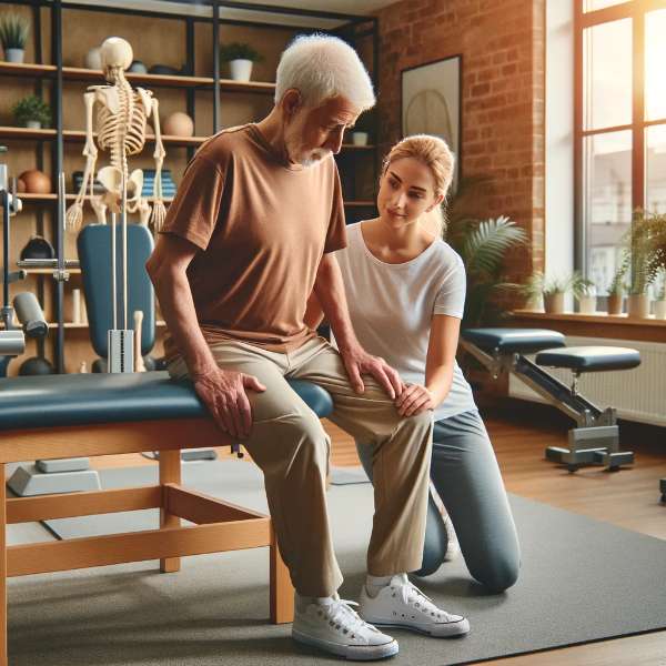 rehabilitación de la cadera en una persona mayor